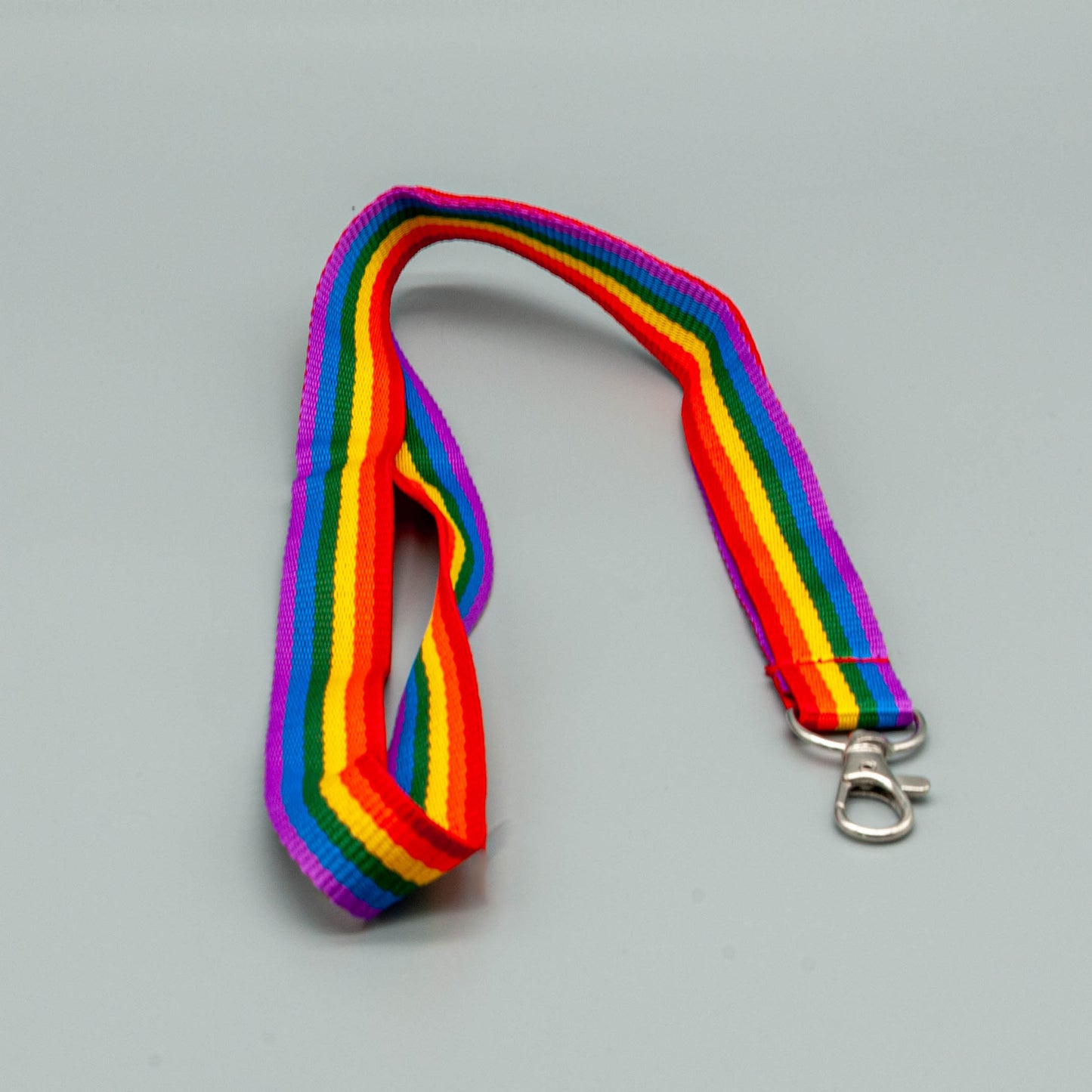 Regenbogen Schlüsselband, lang, mit Karabinerhaken